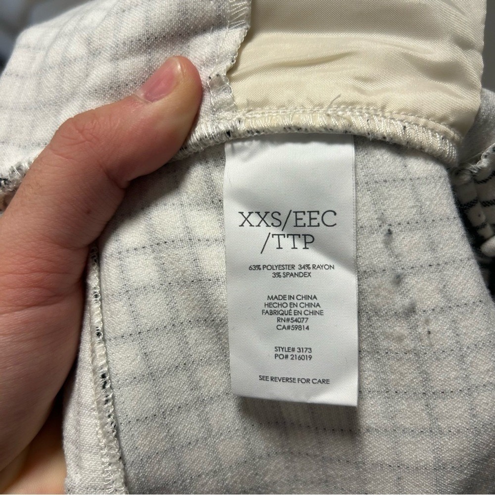 Cabi 3173 Windowpane Check Blazer Jacket Black White XXS Cropped Crest Button - Picture 10 of 10